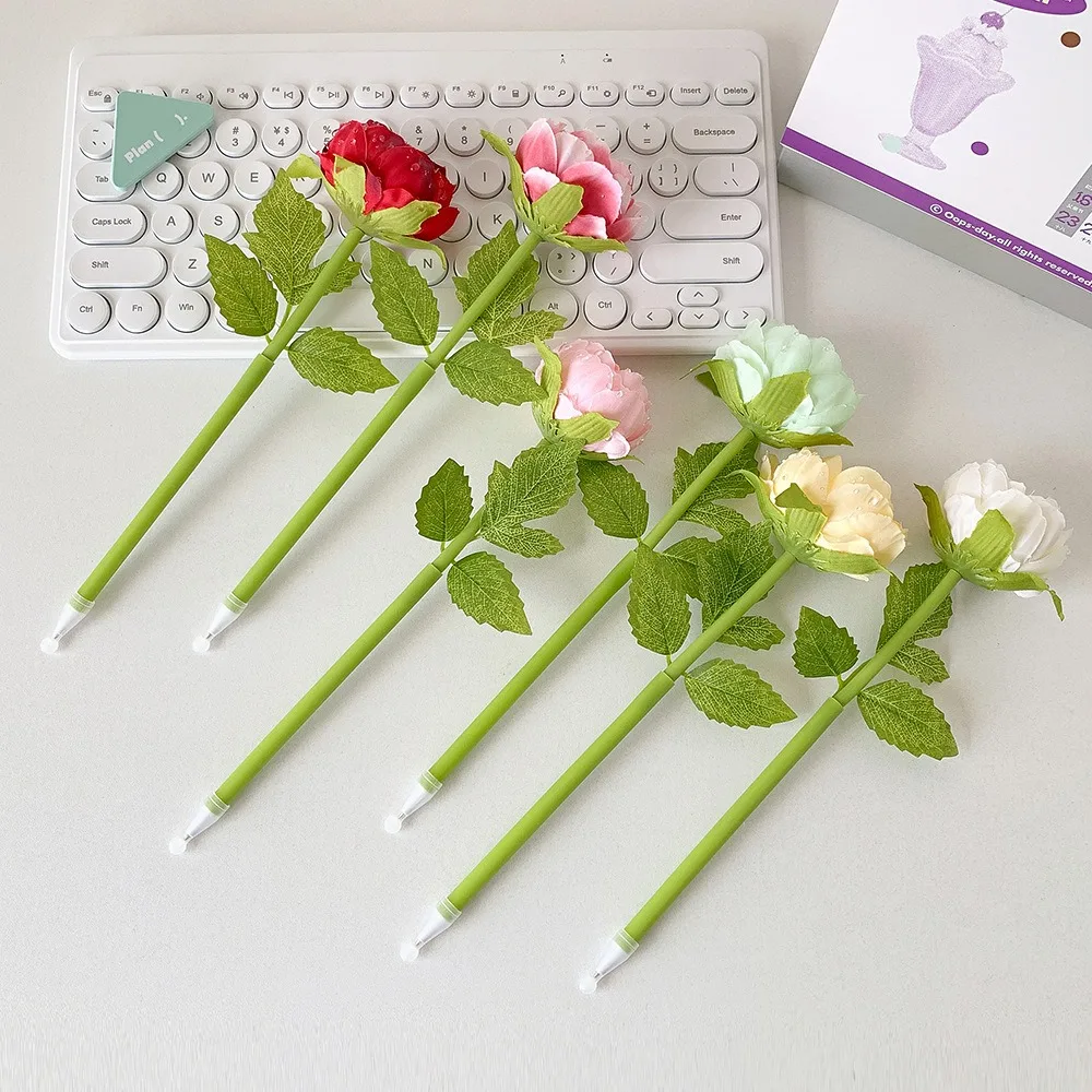 Bolígrafo flor peonía ramo multicolor escritura suave, decorativo - imagen 4