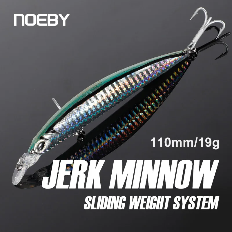 NOEBY Jerkbait Minnow – Wobbler hundimiento 110mm para lubina