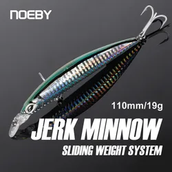NOEBY Jerkbait Minnow – Wobbler hundimiento 110mm para lubina