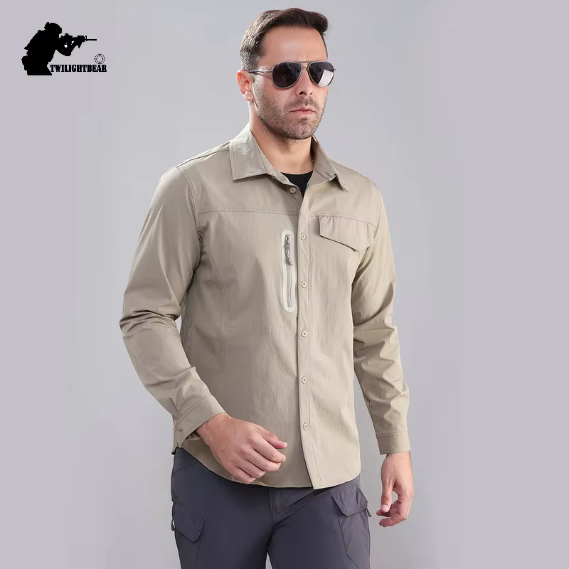 Camisa de pesca elástica AF54 – Secado rápido y múltiples bolsillos - imagen 2