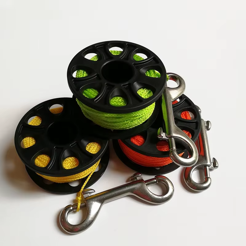 Carrete SMB de dedo con gancho doble – Línea de seguridad para buceo