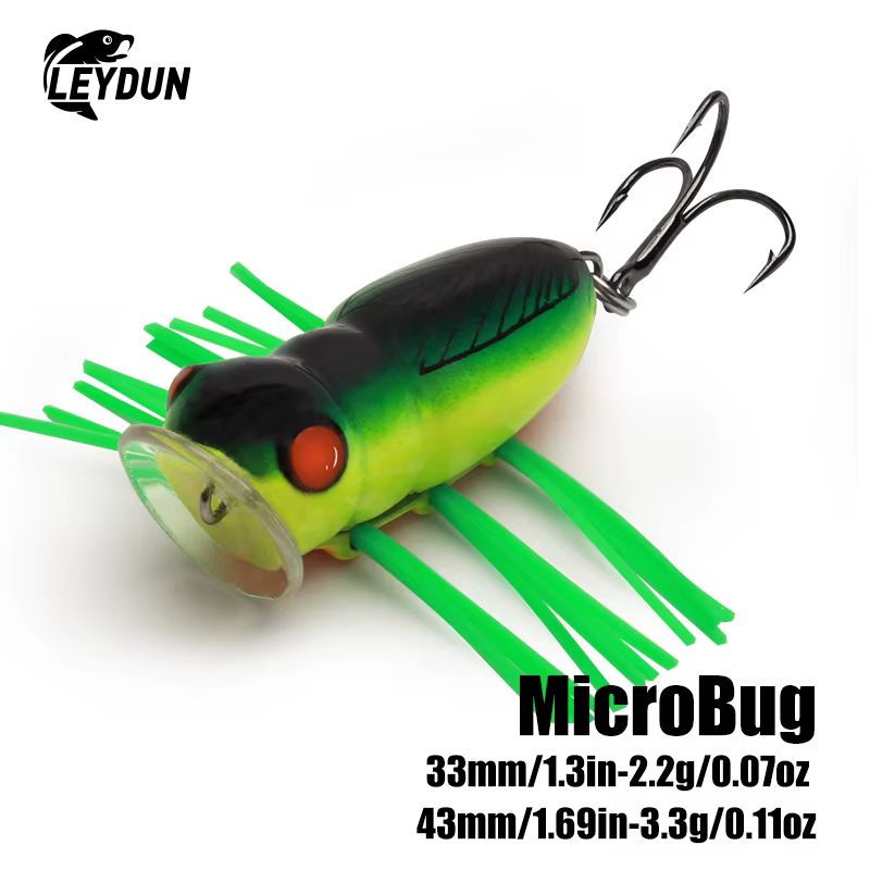 Leydun MicroBug Señuelo Flotante Superficie para Lubina y Lucio
