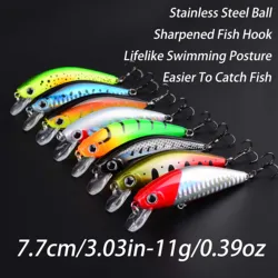 Señuelo Minnow con ojos 3D tipo crankbait wobbler de plástico duro