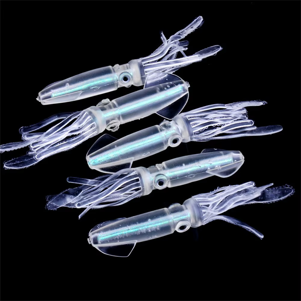 Jig Calamar Luminoso UV – Señuelo Octopus 10cm para Pesca de Arrastre en Agua Salada - imagen 4