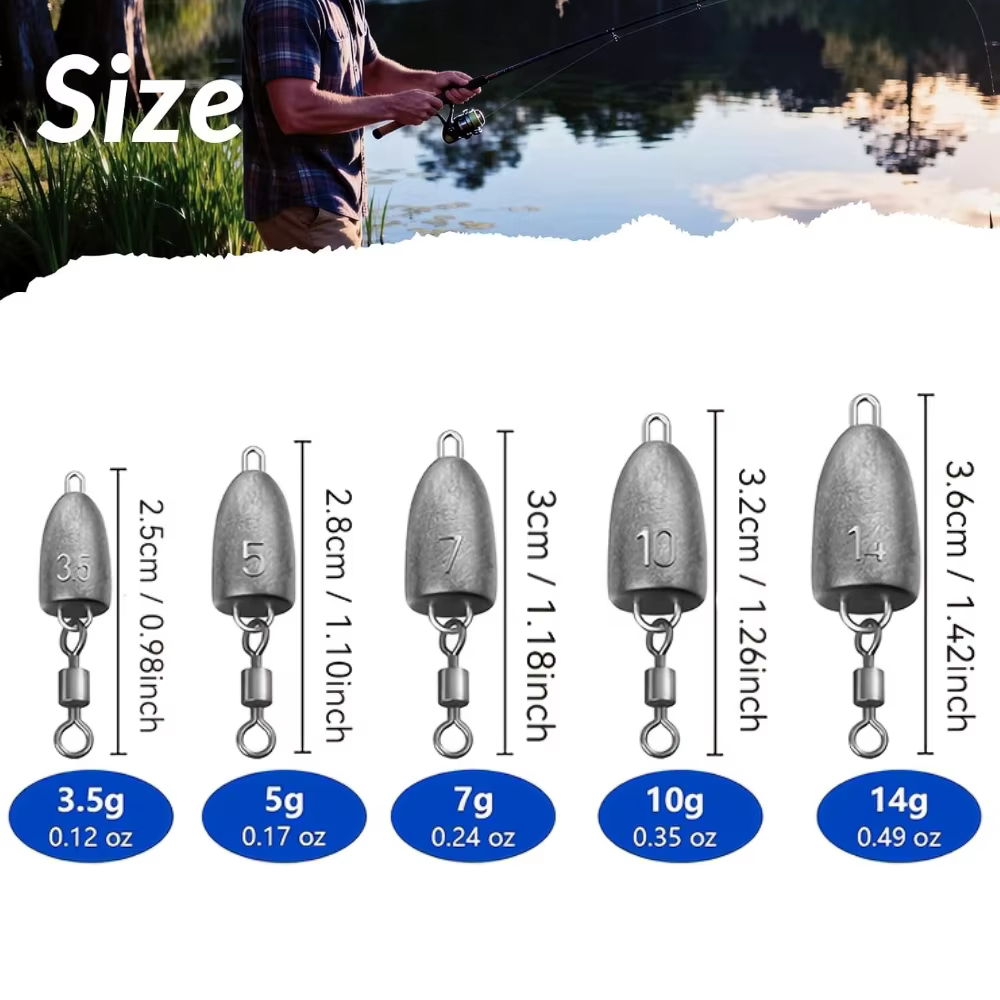 Plomos Anti-enredos con Giratorio para Carolina Rig y Drop Shot - imagen 3