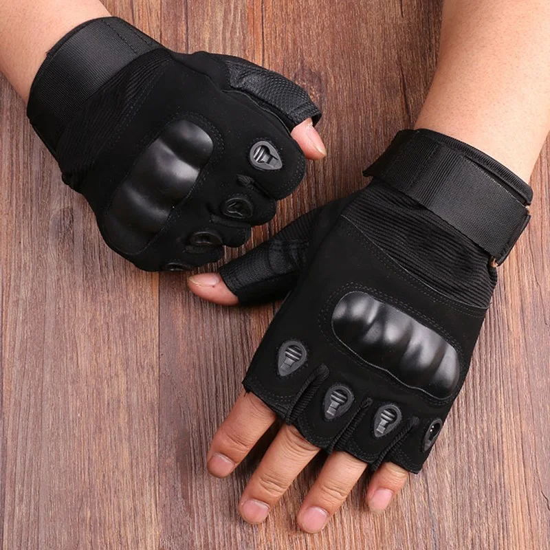 Guantes medio dedo tácticos para hombre – Resistentes exterior - imagen 3