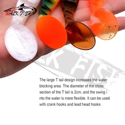 Señuelos blandos Walk Fish cola en T – 10 cm para lubina