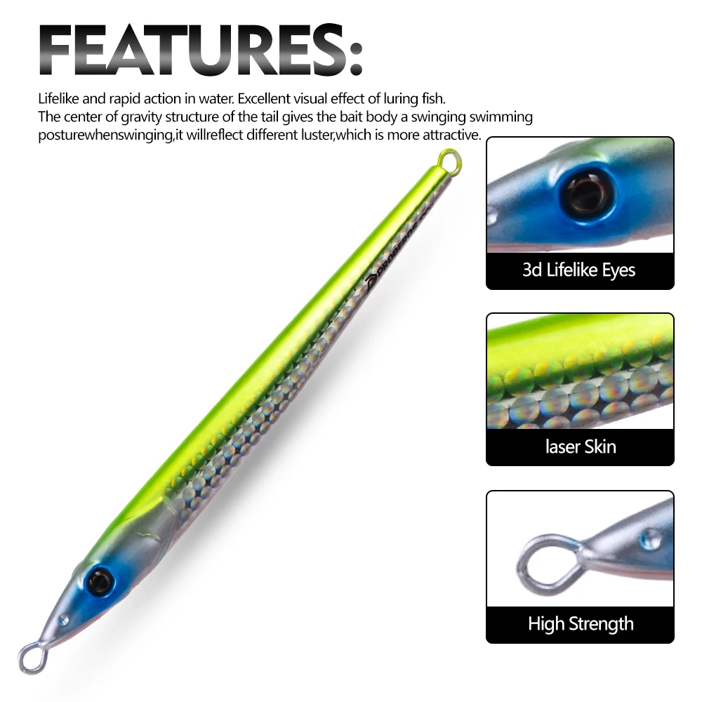 Proberos jigs metal para lanzamiento lejano en agua salada - imagen 2