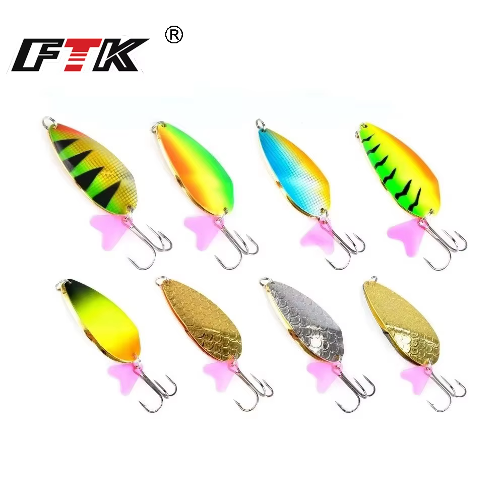 FTK Señuelo Doble Cuchara + Anzuelo Triple 25-35g – Metal para lubina