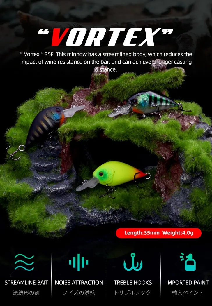Micro crankbait 35mm en detalle