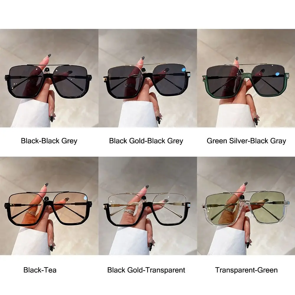 Gafas de sol pesca Vintage cuadradas montura media metal UV400 unisex - imagen 4