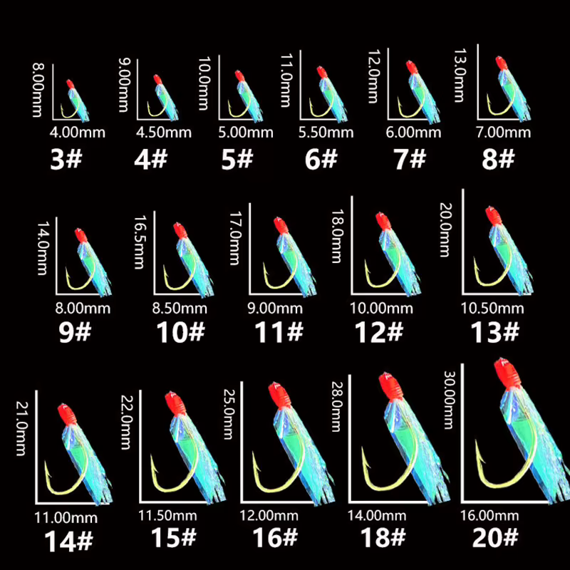 Anzuelos Luya Piel de Camarón con Cuentas Luminosas – 6 uds - imagen 3