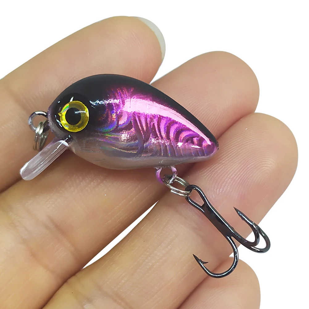 Crankbait pequeño con ojos realistas y anzuelos para pesca - imagen 2