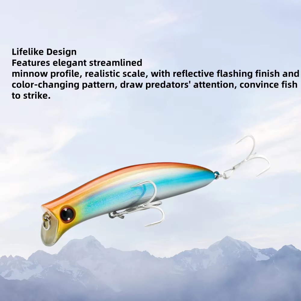 Señuelo MUKUN Minnow Flotante – Wobbler con Ojos 3D y Doble Anzuelo - imagen 4