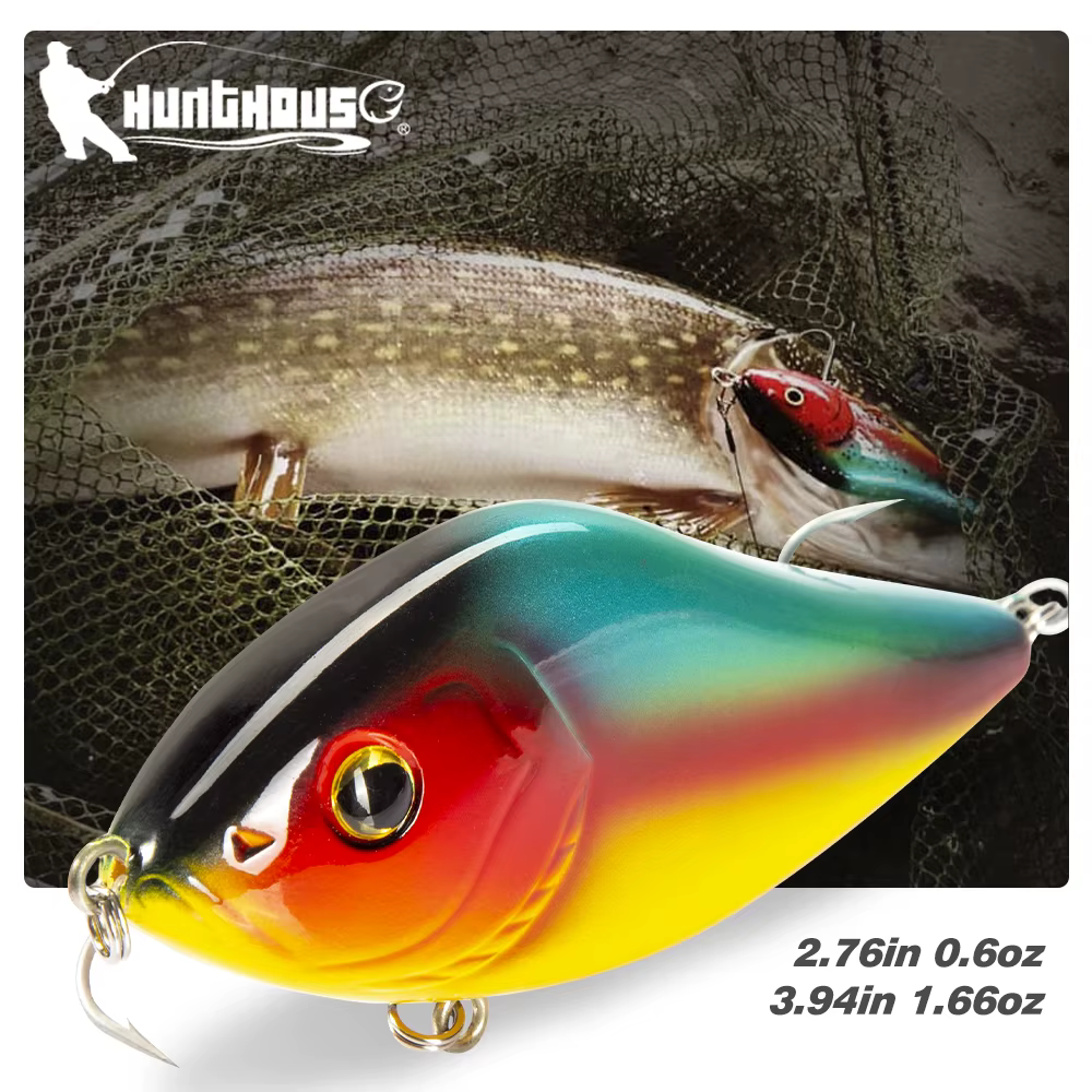 Hunthouse VIB Crankbait – Señuelo hundimiento lento para Lucio - imagen 3