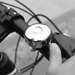 Campana de bicicleta clásica de metal plateada, sonido fuerte