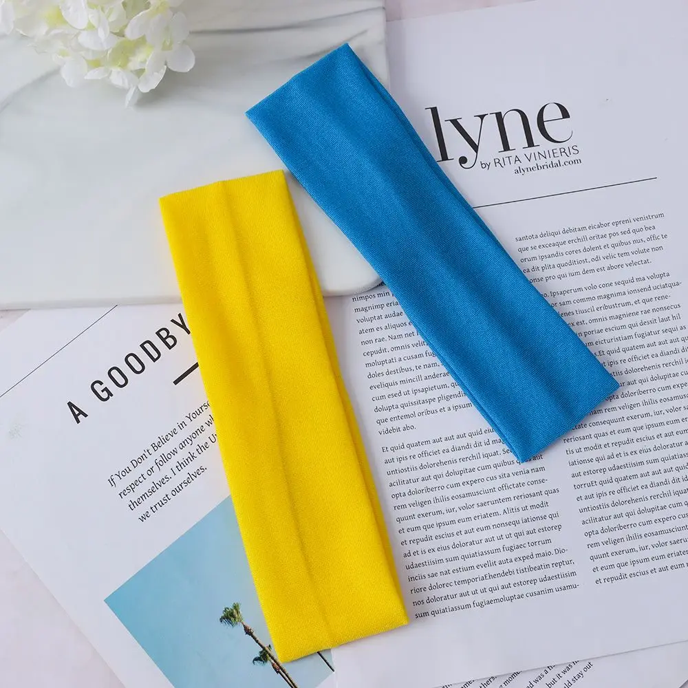 Diademas deportivas elásticas para yoga, de color sólido - imagen 4