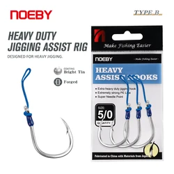 Noeby Ganchos Jigging – Alta resistencia, eje grueso, estaño