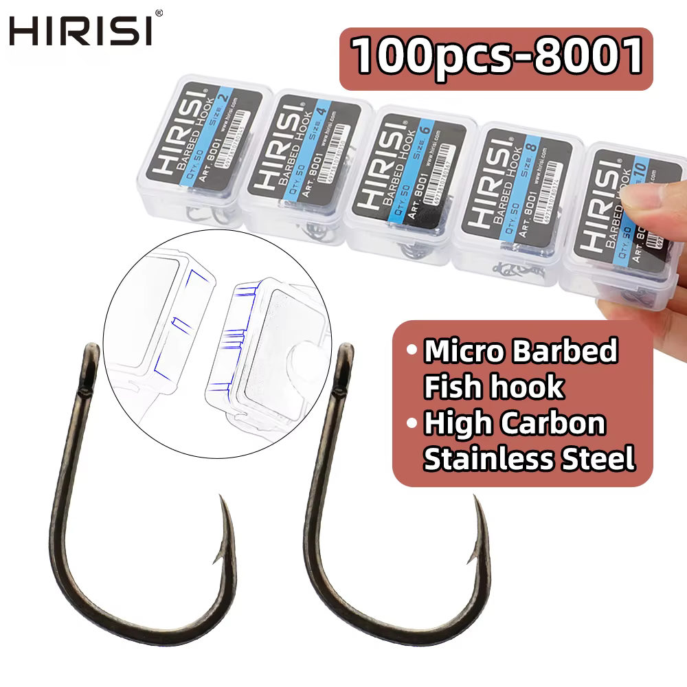 Anzuelos de Carpa Hirisi Ojo – Acero Carbono Japón