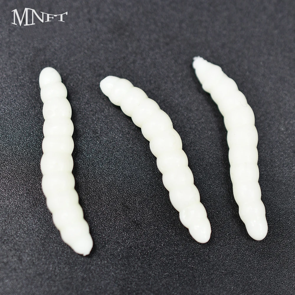 Señuelo de pesca gusano silicona MNFT – Sabor camarón para lubina