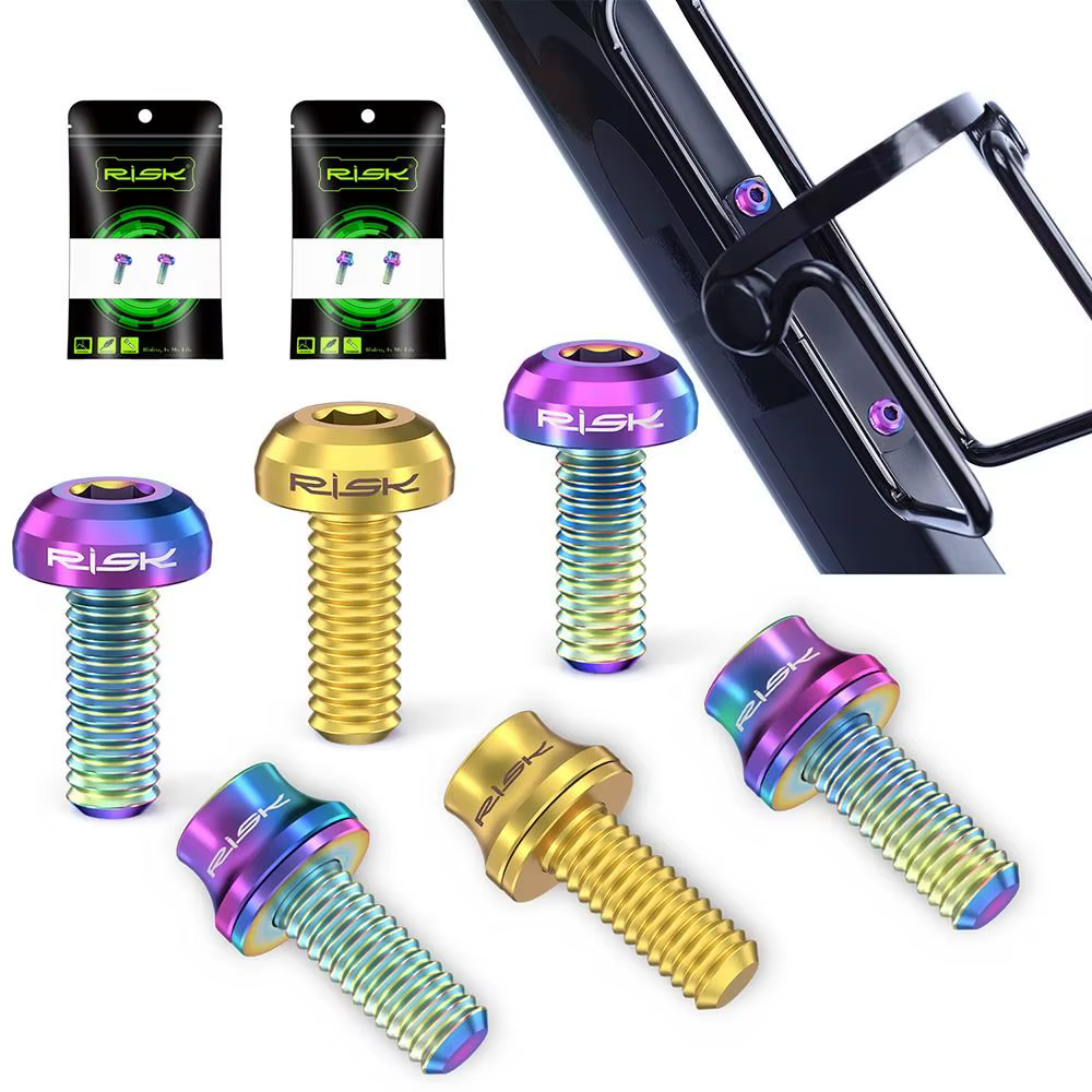 Tornillos Titanio Portabidones Bicicleta con Junta Anodizado - imagen 5