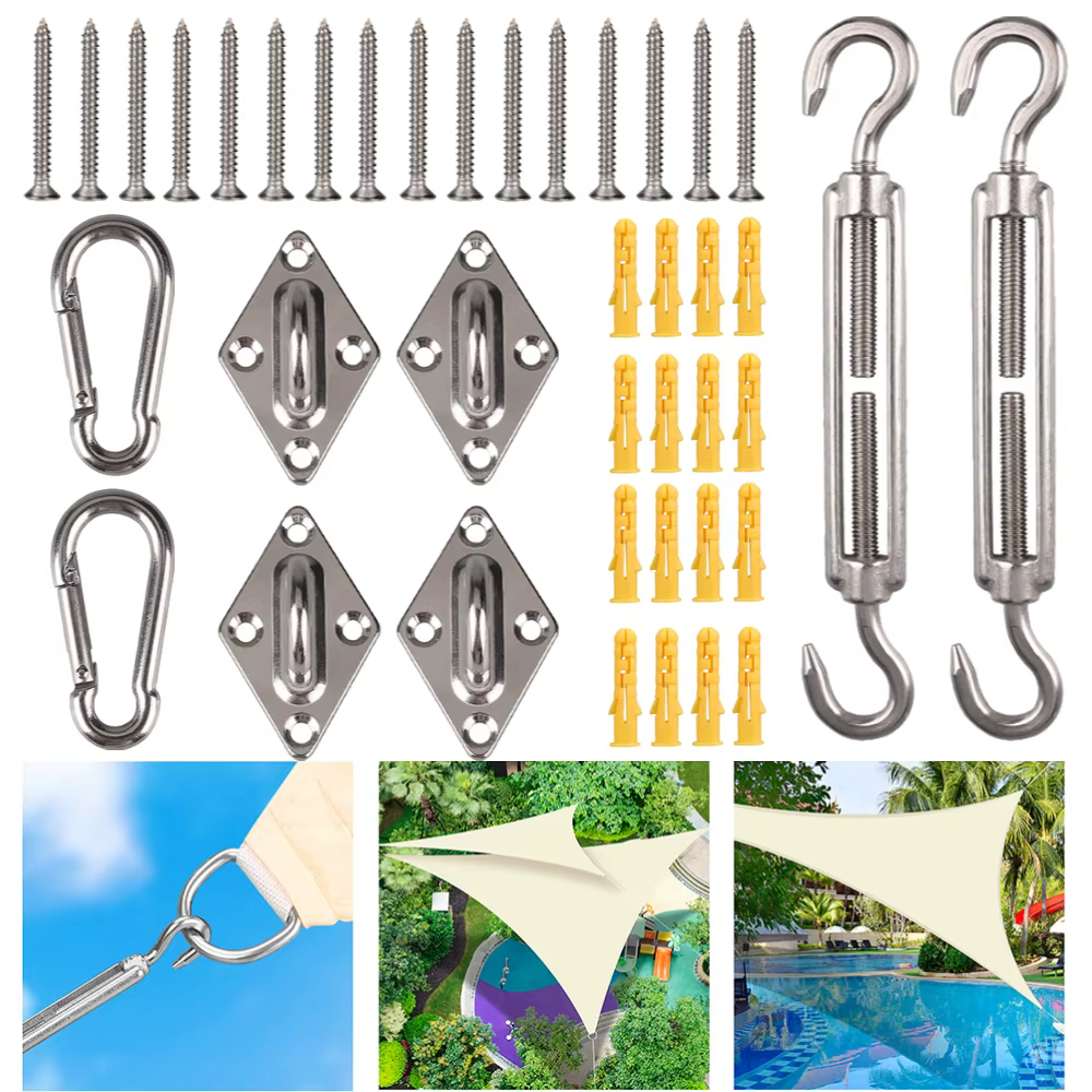 Herrajes de acero inox para toldo y carpa – Kit resistente camping - imagen 2