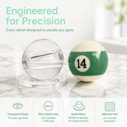 Set 2 Piezas Práctica de Puntería para Billar – Base Redonda Transparente
