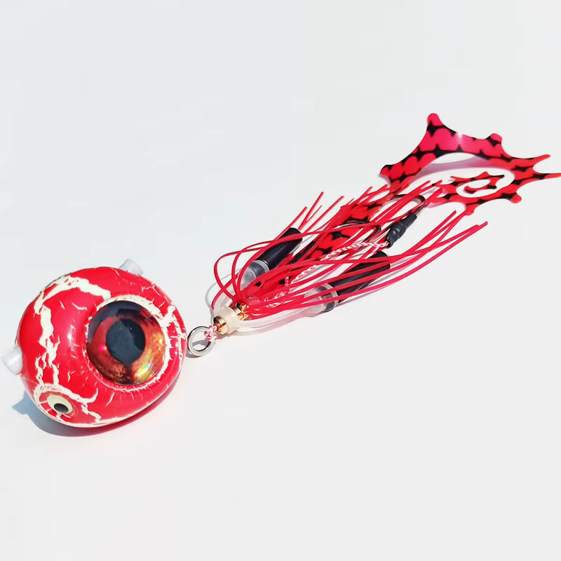 Jig Head Kabura luminoso con falda para pesca marina - imagen 3