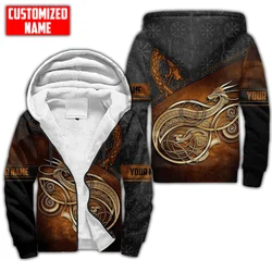 JH17 Forro Polar Pesca Capucha Cremallera Dragón 3D Personalizado