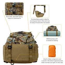 BASSDASH HP03 Mochila de pesca con camuflaje resistente al agua