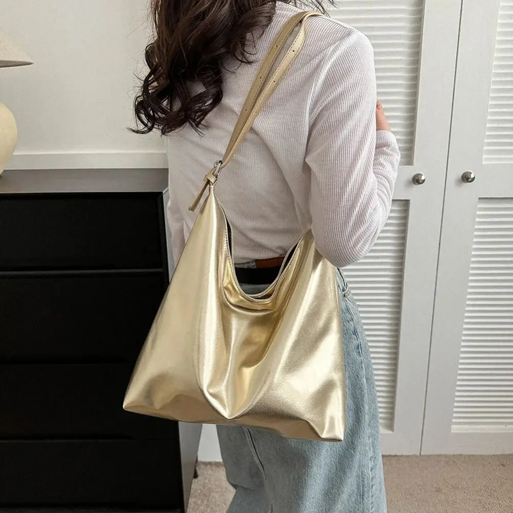 Bolsa de mano gran capacidad plateada y dorada de moda para mujer - imagen 5