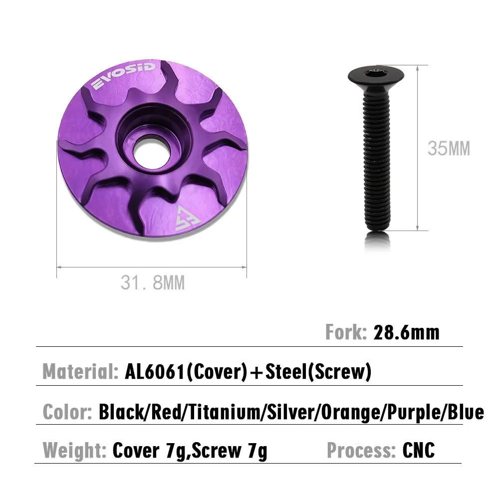 Tapa de dirección CNC con tornillo para bicicleta MTB y carretera - imagen 3
