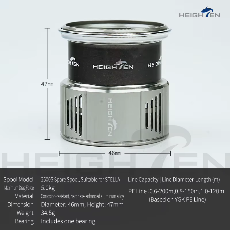 HEIGHTEN Bobina superficial Shimano 2500-3000 – Stella, Twin Power - imagen 3