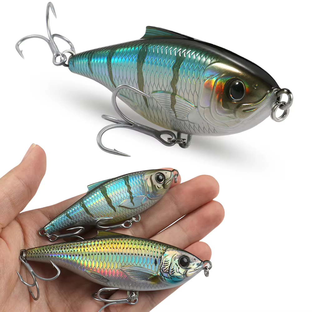 GOBAIT VIB Crankbait sin labio – Escamas láser para lubina y lucio - imagen 2