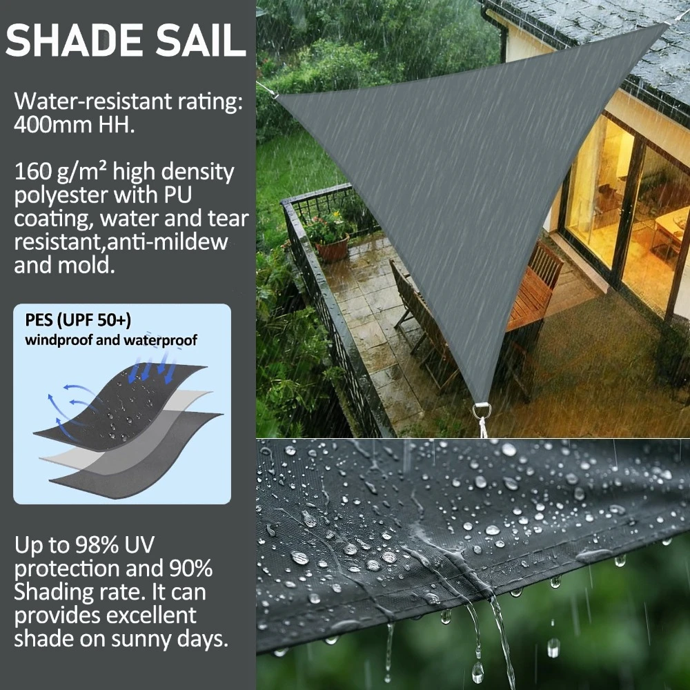 Toldo triangular impermeable con protección UV para sombra - imagen 4
