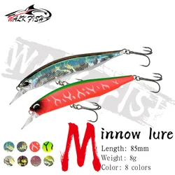 WALK FISH Crankbait flotante 85mm – Ojos 3D realistas
