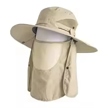 Sombrero de pesca con cubierta facial desmontable y protección UV - imagen 4