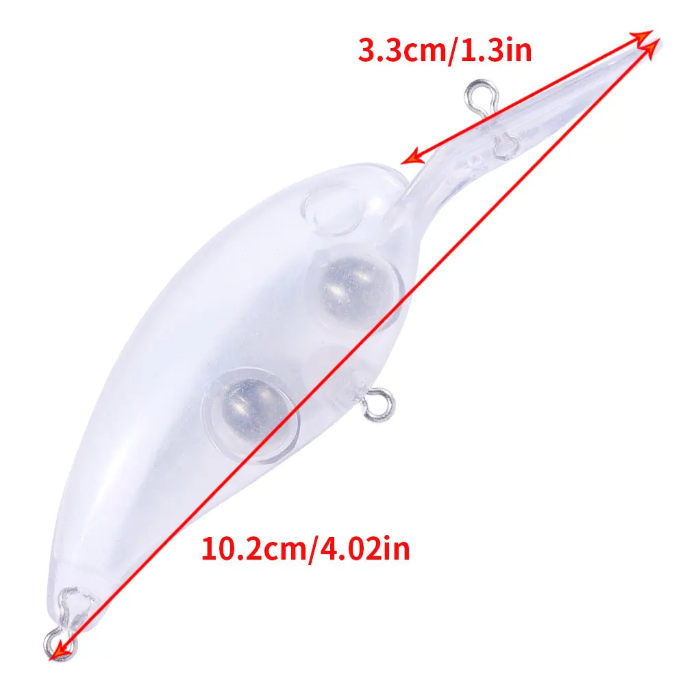 Crankbait transparente con sonajero flotante para bricolaje a mano - imagen 4