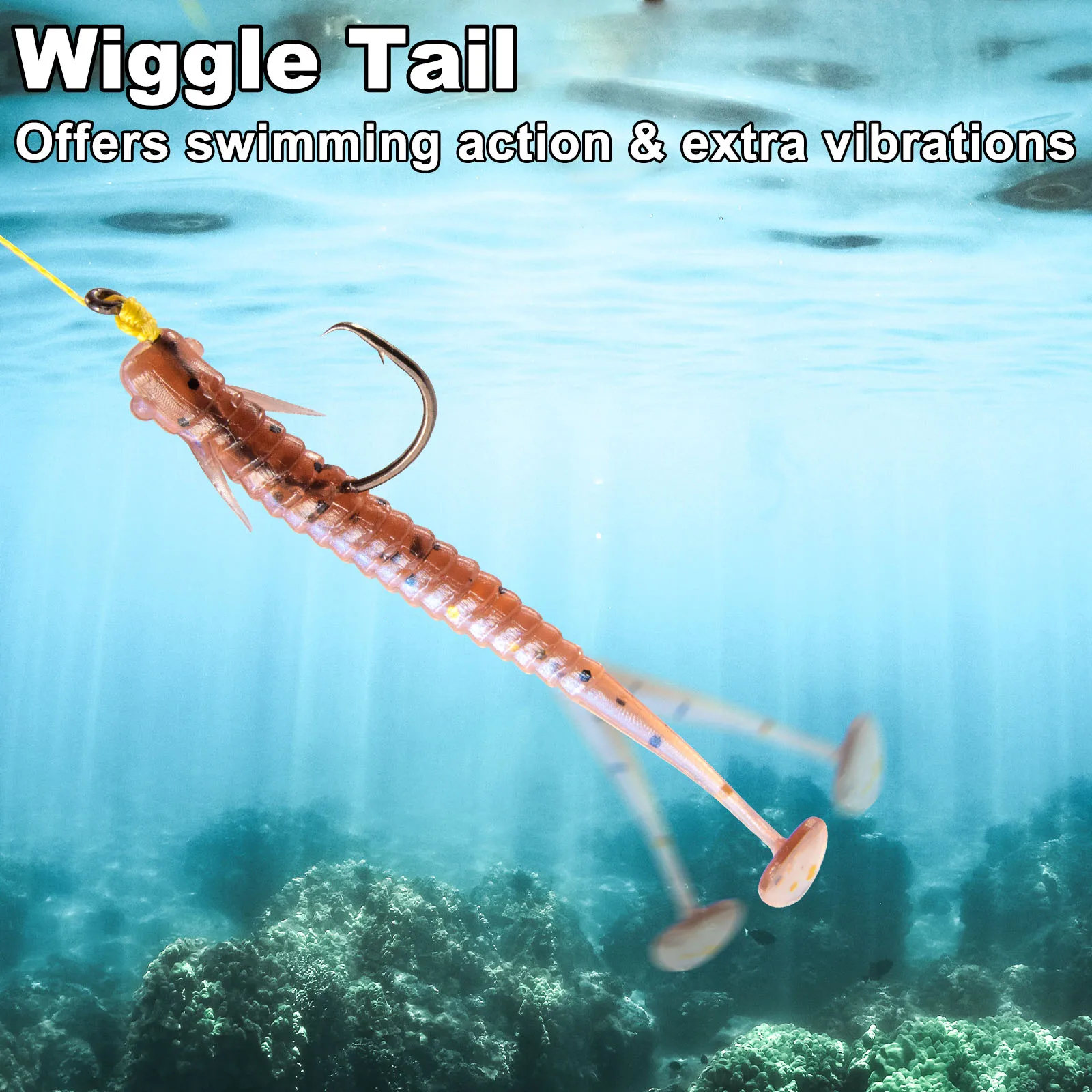 Swimbait paddle tail vinilo para lubina - imagen 4