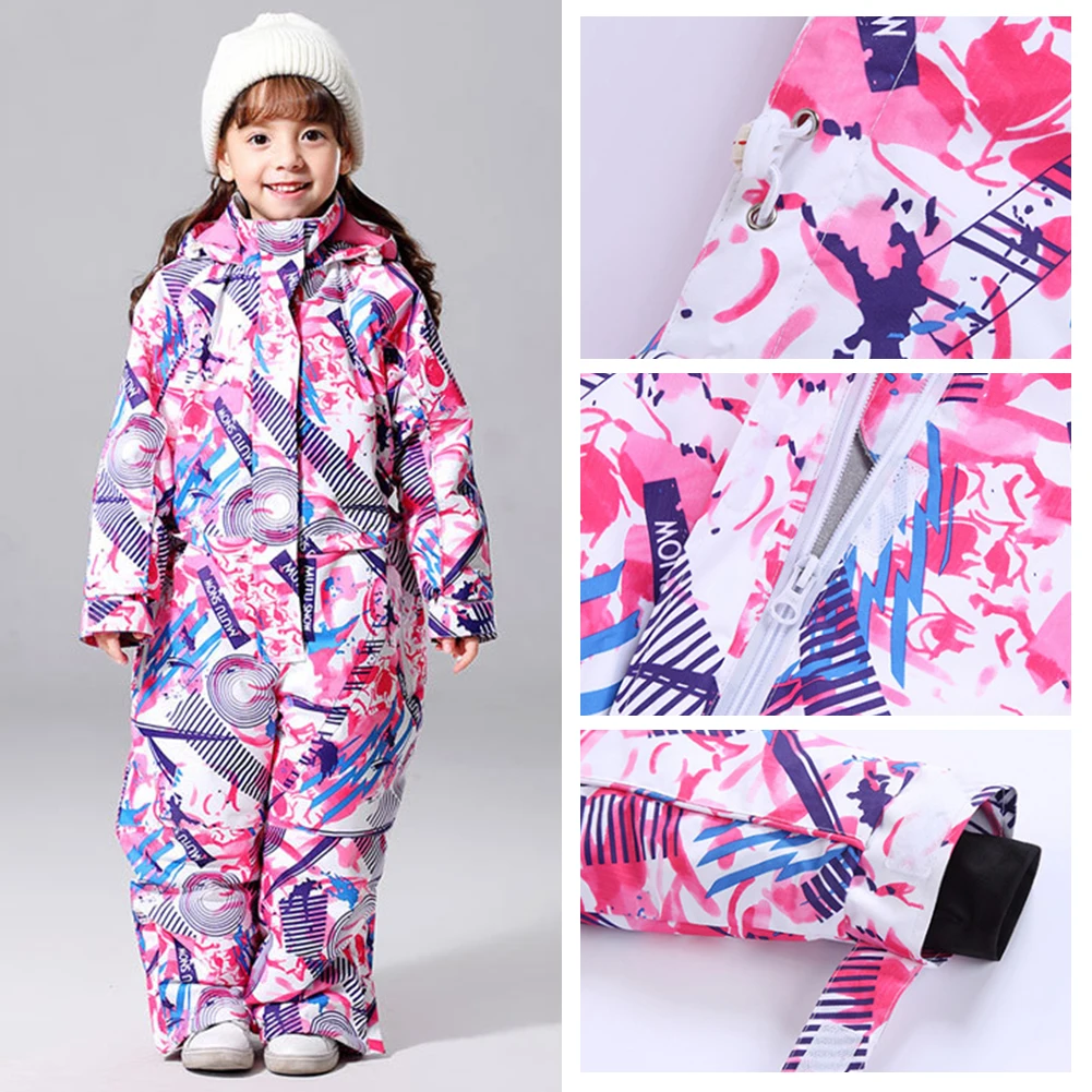 Traje de esquí impermeable y cortaviento para niños: mono una pieza - imagen 2