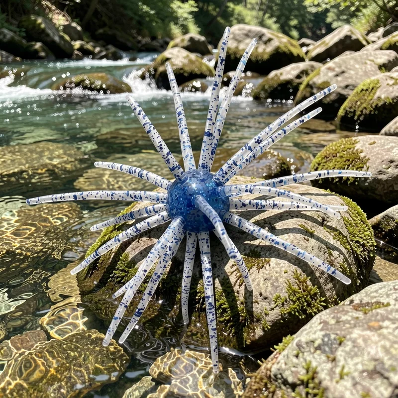 Señuelo Erizo gusano suave TPE – pesca en río poco profundo - imagen 5