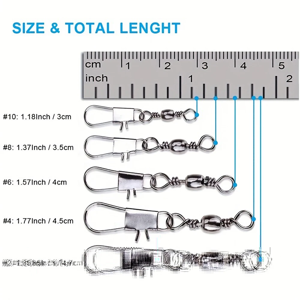 Conector de pesca giratorio con mosquetón Pin a presión - imagen 3
