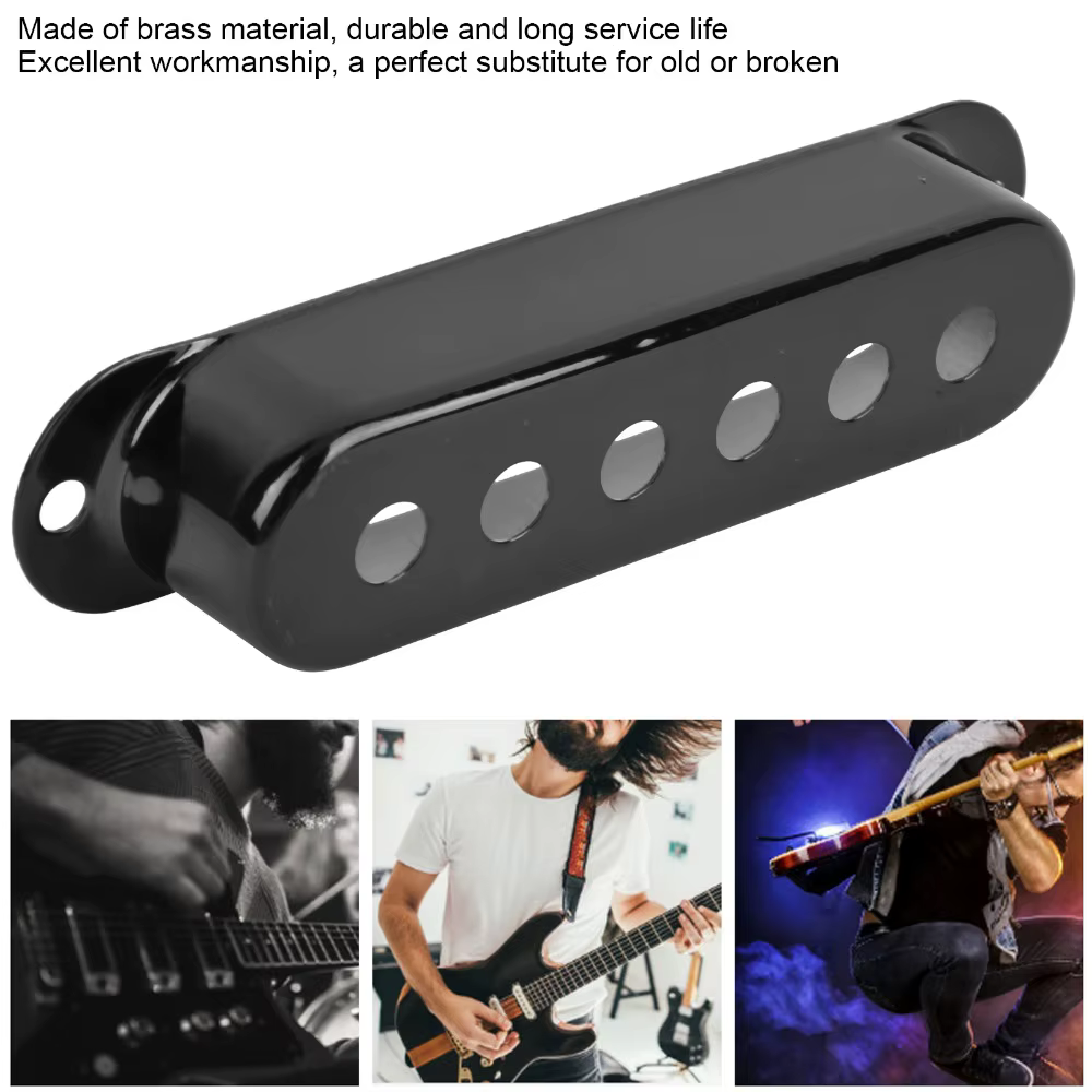 Cubierta metálica negra para pastilla single coil de guitarra