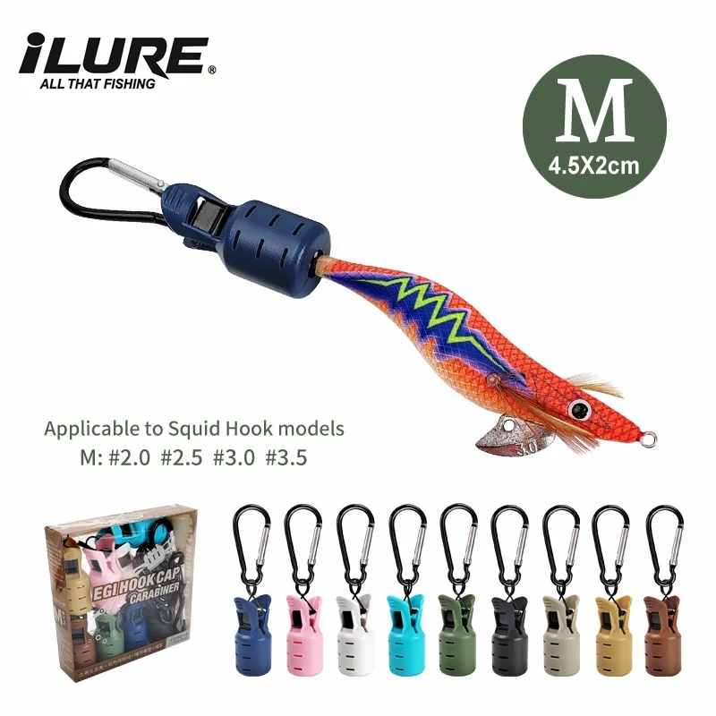 Webfoot Calamar Jig Egi - Set con mosquetón y tapa de gancho