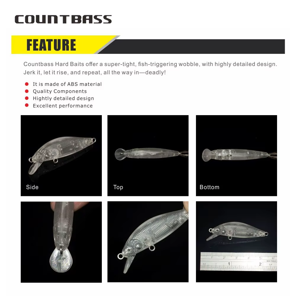 Countbass Wobblers Blanco Señuelos duros para agua dulce - imagen 4