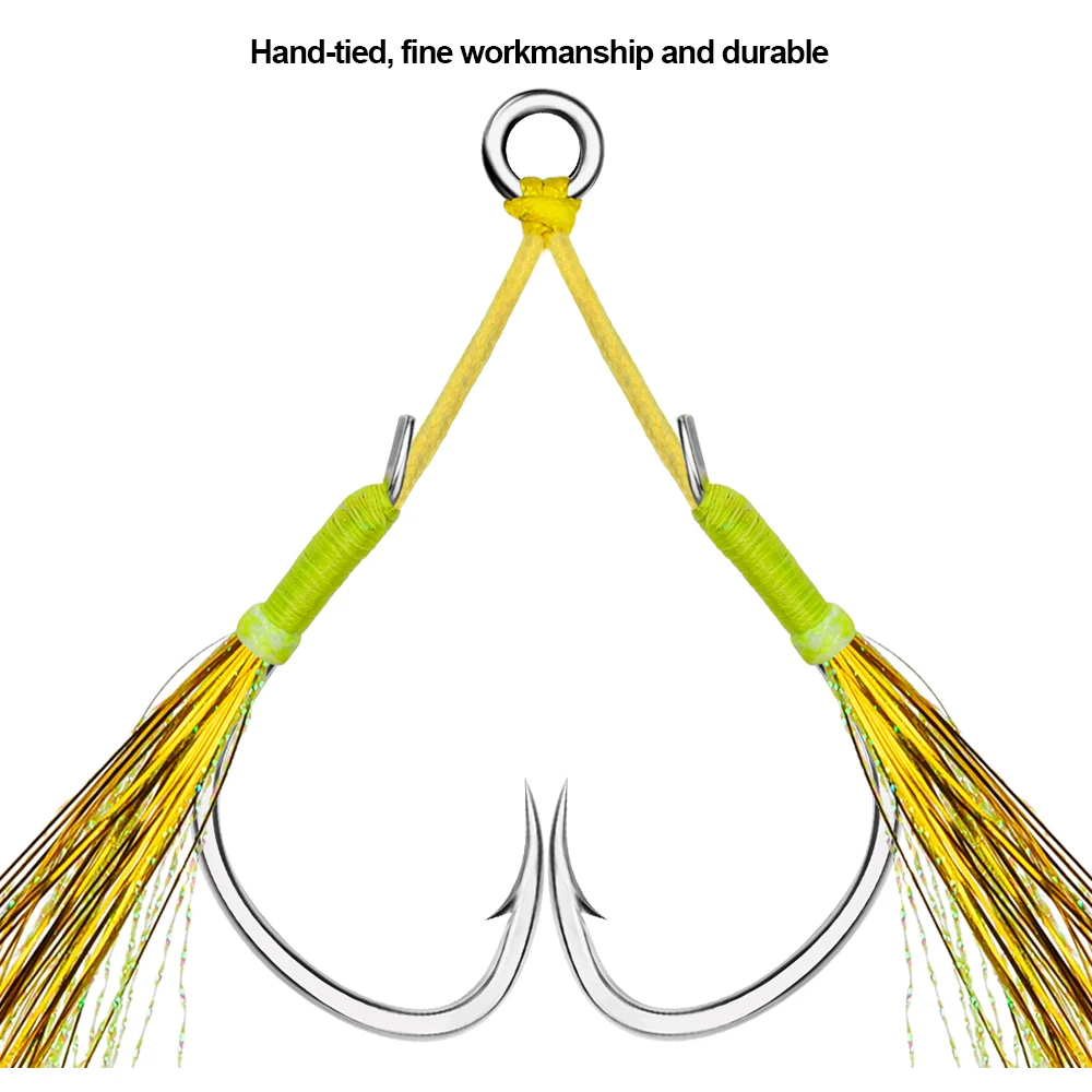 Anzuelos de asistencia PROBEROS doble púas acero carbono – Jigging - imagen 3