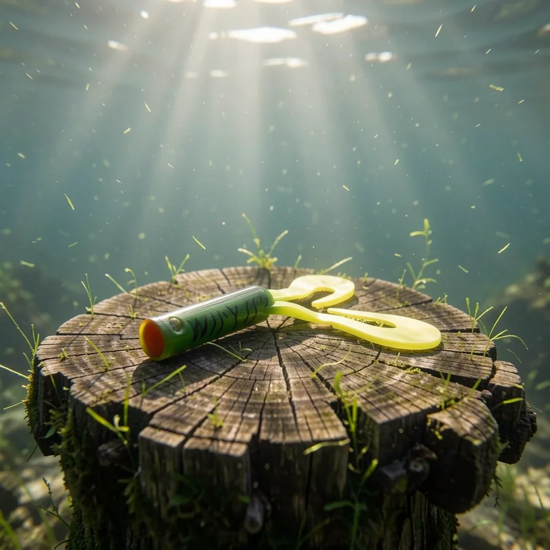 Señuelo vinilo doble cola anti-enredos para lucio y perca en río - imagen 2