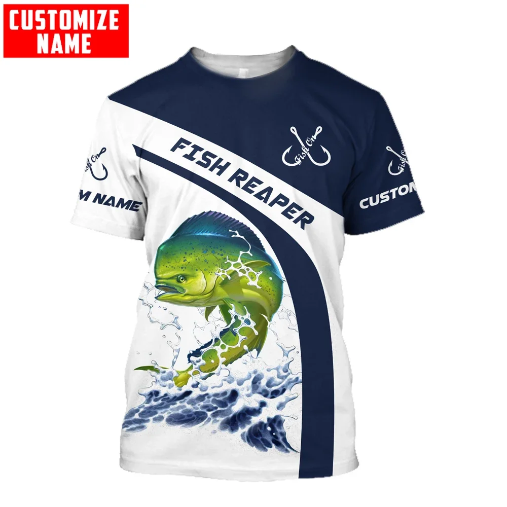 Camiseta mahi-mahi personalizada – Estampado 3D escamas de pesca - imagen 3
