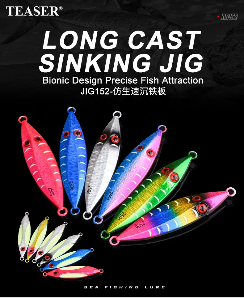 Señuelo jig metálico con acabado y diseño para jigging