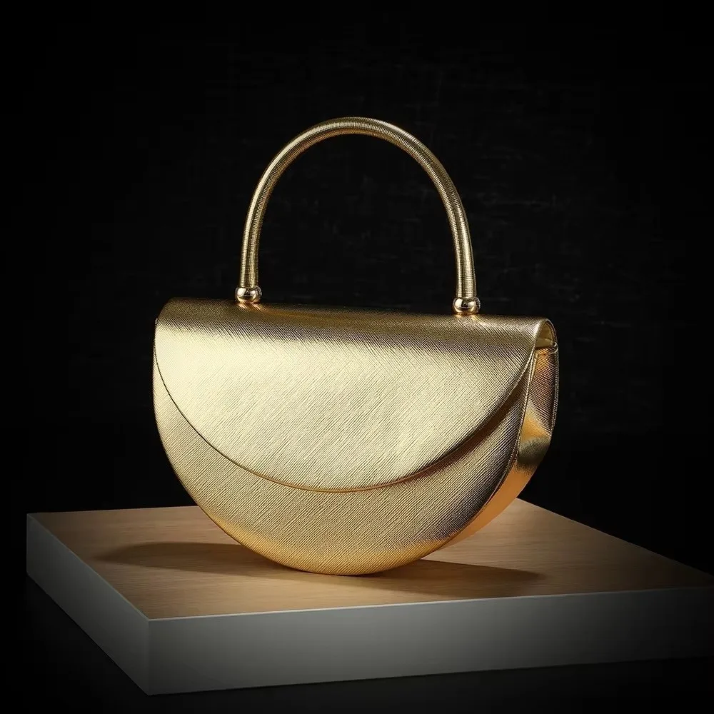Bolso de fiesta cuadrado con brillo y adorno de media luna - imagen 5